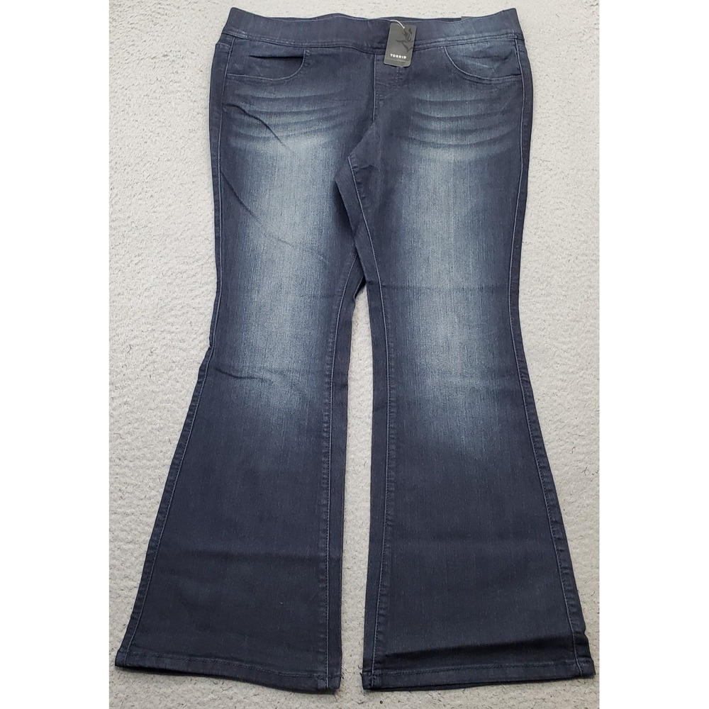 Torrid Lean Slimboot Jeans Womens 0XS Blue Denim Faded Stretch Streetwear